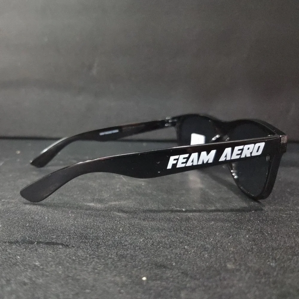 Feam Aero Black Wayfarer Sunglasses, Yellow‎ Gold Mirrored Lenses, Sporty Shades